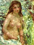 Pierre-Auguste Renoir naken flicka i solsken painting